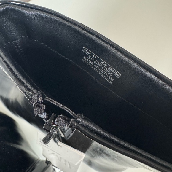 Zara Glossy Black Kitten Heeled Boots - Picture 6 of 6